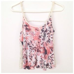 UO Kimchi Blue flowy floral cami with lace - 4xHP